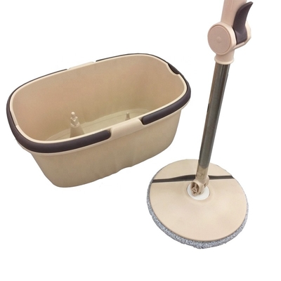 Cubo mágico de limpieza de giro desmontable sostenible de la fregona de la microfibra del centrífugo de la fregona 360 de BNcompany con WR de acero inoxidable